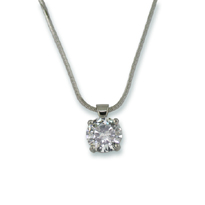 Beautiful Blue Luster Diamond Solitaire in Silver Setting Beautiful Blue Luster Diamond Solitaire in Silver Setting